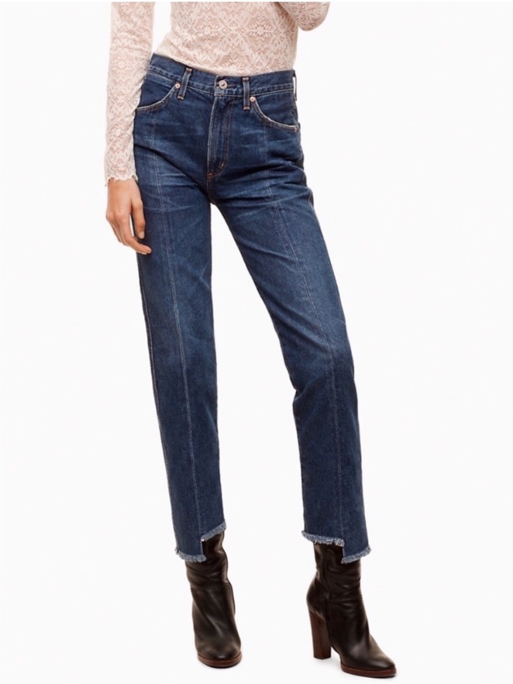 Aritzia Wilfred x Citizens of Humanity Liv Step Hem Straight Leg Crop Jeans Sz26